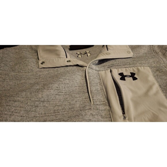 Under Armour Men's Cold Gear Fit 1/4 Snap Gray Pullover Fleece Size Medium - Picture 7 of 13
